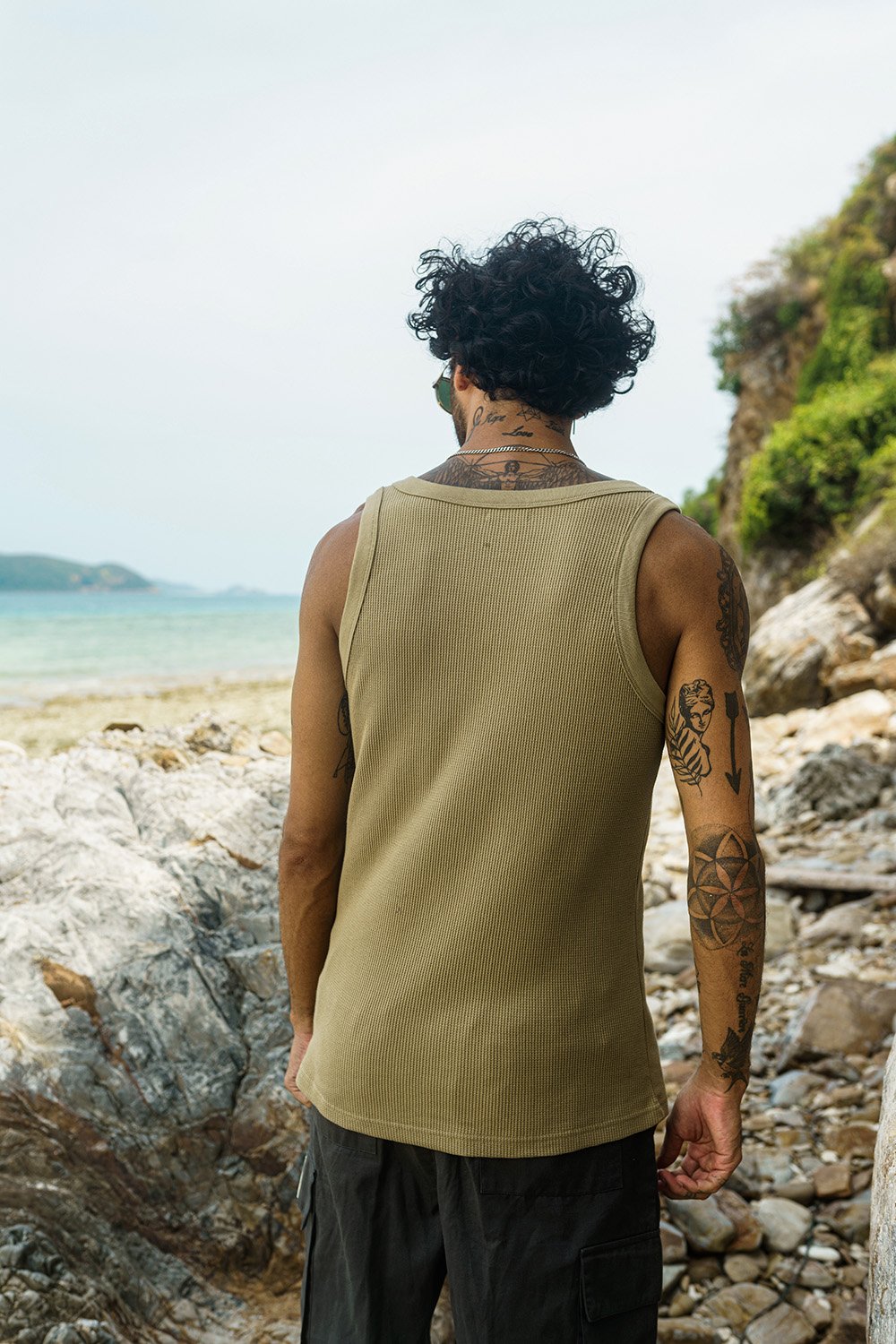 Beige Waffle Tank
