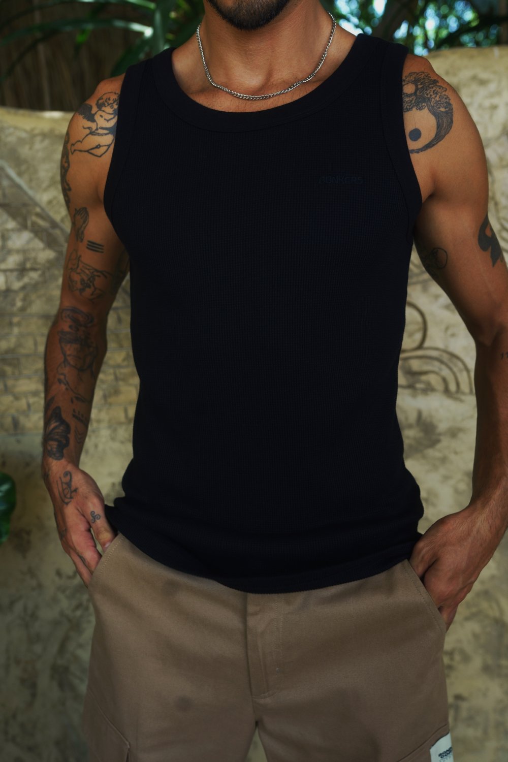 Black Waffle Tank