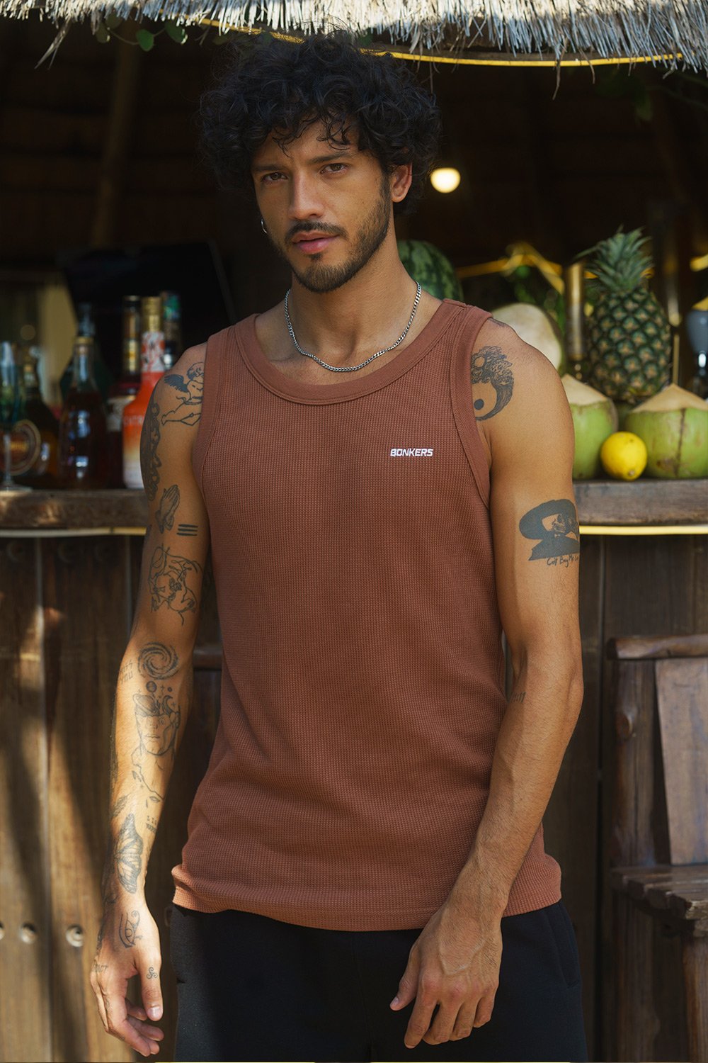 Brown Waffle Tank